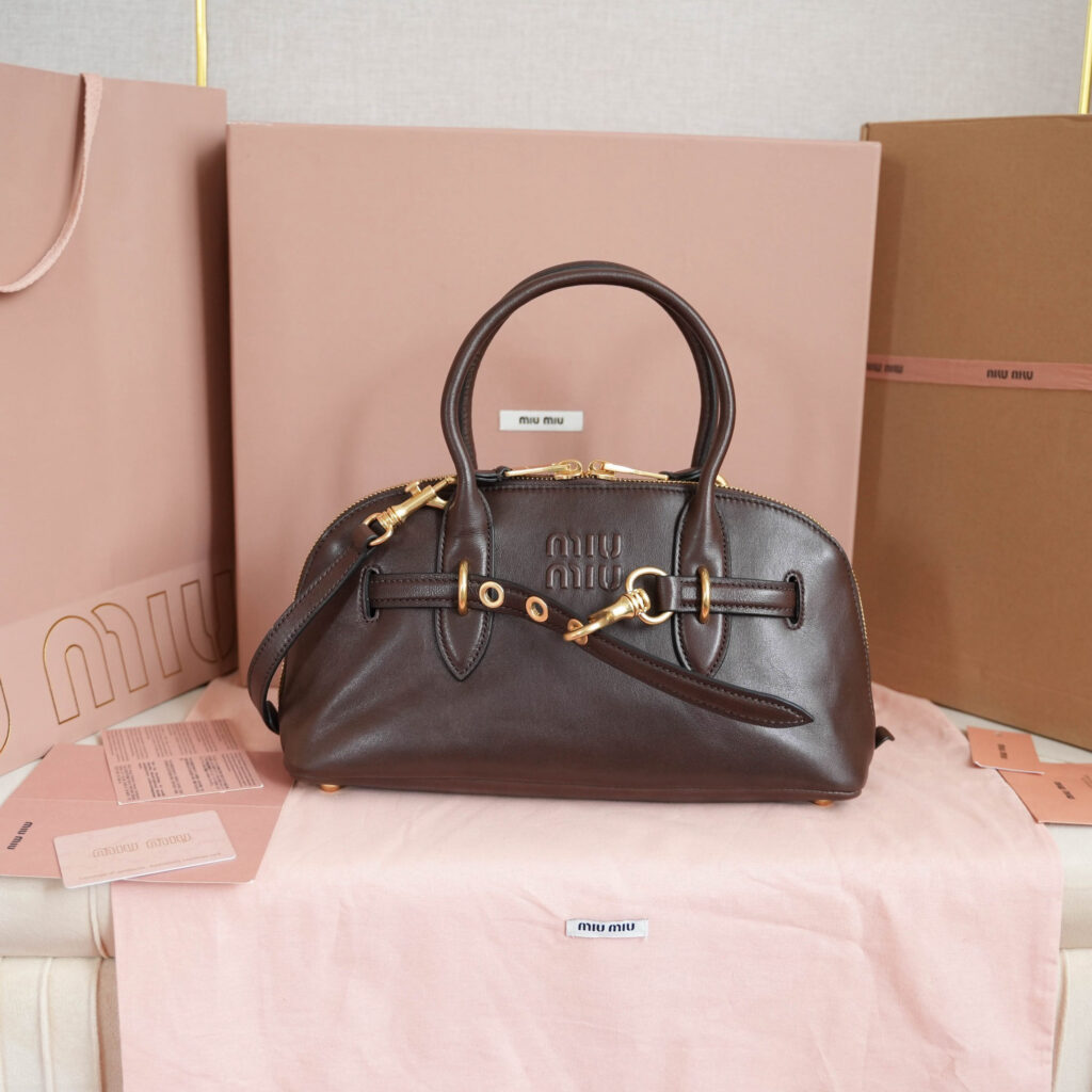 Miu Miu Aventure Nappa Leather Top-Handle Bag editorial product context 1