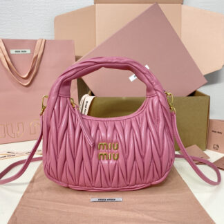 Miu Miu Wander Matelassé Nappa Leather Hobo Bag