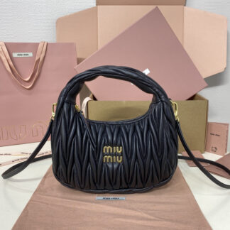 Miu Miu Wander Matelassé Nappa Leather Hobo Bag